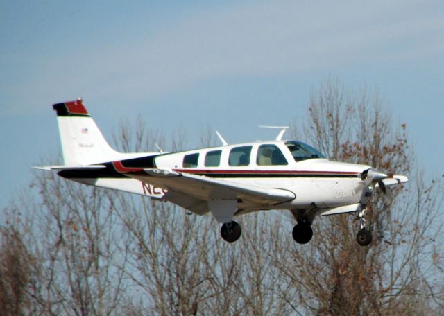 Beechcraft Bonanza (36) (N2040C) - Landing on 14 at Shreveports Downtown Airport.