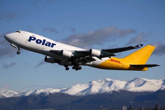 Boeing 747-400 (N451PA) - Polar 998 LA bound and flying the colors for DHL