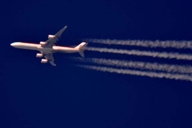 Airbus A340-600 (EC-JCY) - Iberia 6171 Barajas Intl to Los Angeles Intl over Cleveland 38,000 ft. 10.19.15.