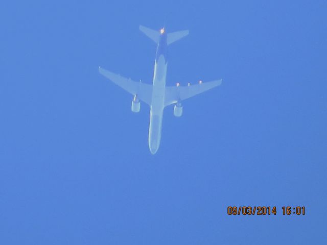 Boeing 757-200 (N927FD) - FedEx flight 542 from MEM to GTF over Baxter Springs KS (78KS) at 38k feet.