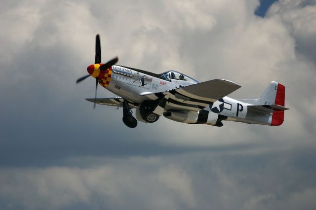 North American P-51 Mustang (N551J) - P-51 taking off to do its part in an air power demonstration at the EAA Fly In 7-29-2005