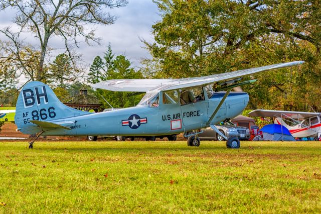 Cessna L-19 Bird Dog (N60591) - 2020 Flying M Ranch Fly-In in Reklaw, Texas.