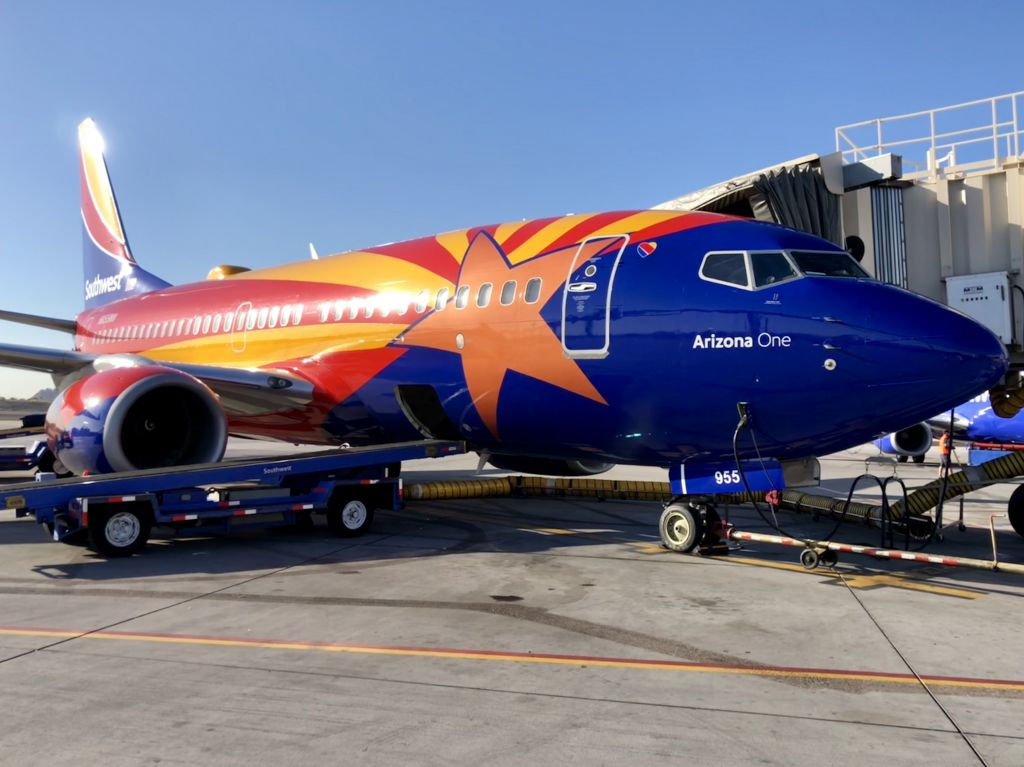 Boeing 737-700 (N955WN) - I was the Captain on the ramp in PHX taking a photo of freshly painted Arizona One