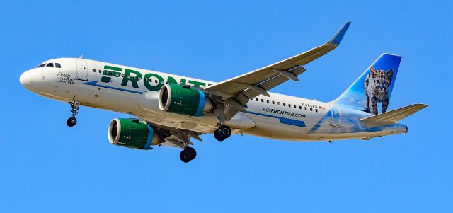 Airbus A320neo (N385FR) - N385FR Frontier Airlines Airbus A320-251NEO s/n 10622 "Percy The Florida Panther" - Las Vegas - Harry Reid International Airport KLASbr /USA - Nevada May 13, 2022br /Photo: Tomás Del Coro