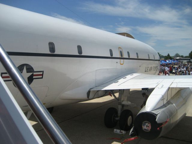 Boeing 737-200 (N72155) - View from the rear of a T-43 Bobcat at the Joint Services Open House 2011 held on Andrews Air Force Base. This aircraft was used as a 'flying classroom' to train Navigators in the United States Air Force.