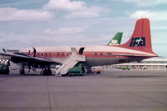 Douglas DC-6 (OO-IFA) - Aug. 1977 - Probably the last passenger-carrying DC-6 flights to/from EIDW.