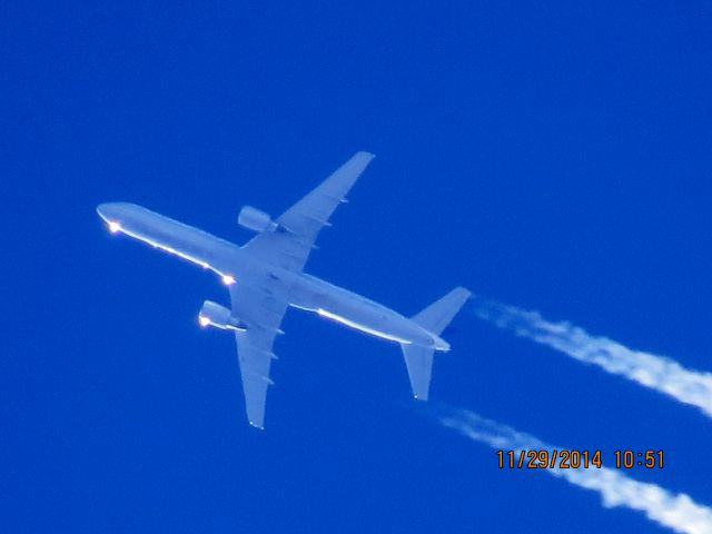Boeing 757-200 (N576UA) - United flight 282 from PHX to IAD over Baxter Springs Kansas (78KS) at 37,000 feet.