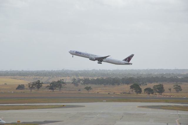 BOEING 777-300ER (A7-BAF) - A7-BAF Climbing out of RW16.    Photo Date - 12/02/2023