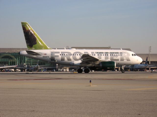 Airbus A318 (N806FR) - Holding on RWY 19R