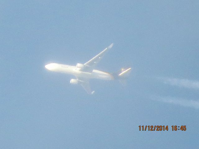 BOEING 767-300 (N343UP) - UPS flight 2920 from SDF to SAN over Southeastern Kansas at 34,000 feet.