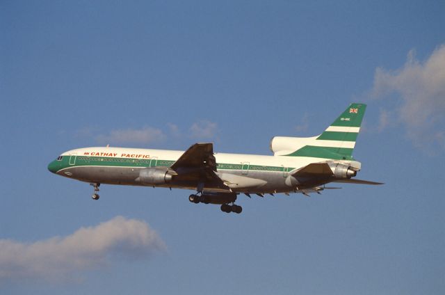 Lockheed L-1011 TriStar (VR-HOC) - Final Approach to Narita Intl Airport Rwy34 on 1989/02/11