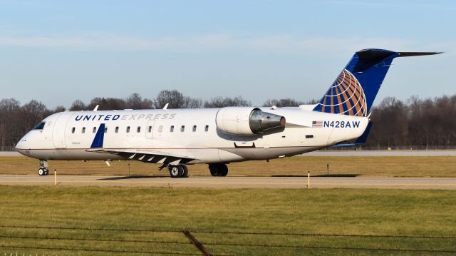 Canadair Regional Jet CRJ-200 (N428AW) - 2 weeks after this photo was taken, United would eliminate service to AZO completely 