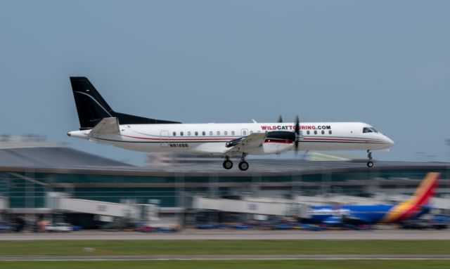 Saab 2000 (N814BB) - A beautiful Saab 2000 on final into Hobby from WildCatTouring.com on 25 July 2021