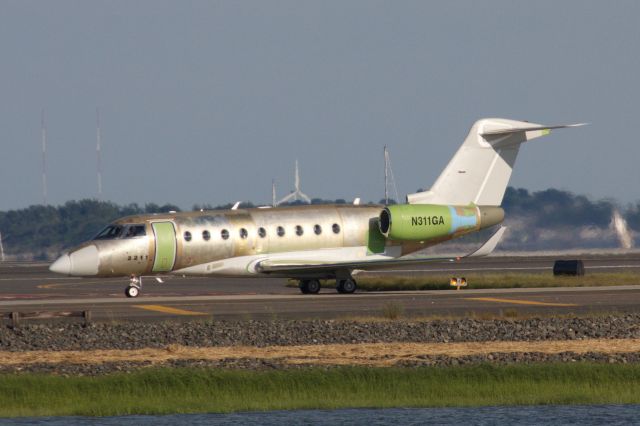 IAI Gulfstream G280 (N311GA) - This unpainted Gulfstream G280 arrived to BOS from Belfast, then departed for Dallas Love Field on 6/25/20. This was one of two G280's at Logan.