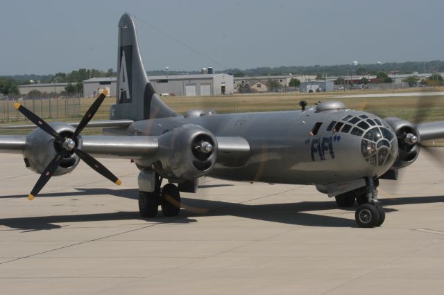 Boeing B-29 Superfortress — - FIFI Taxis in to Outagamie County Airport  after a flight during 2012 Air Venture