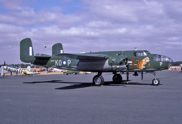 — — - NORTH AMERICAN B-25J MITCHELL - REG VH-XXV / A47-31/KO-P (CN 108-47545) - BALLARAT AIRPORT VIC. AUSTRALIA -YBLT (16/2/1985)