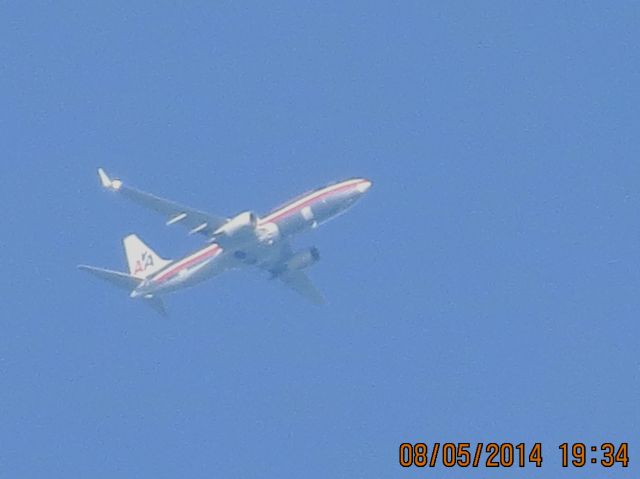 Boeing 737-800 (N915NN) - American Airlines flight 1611 from ORD to Tulsa over Southeastern KS (78KS) at 22k feet.