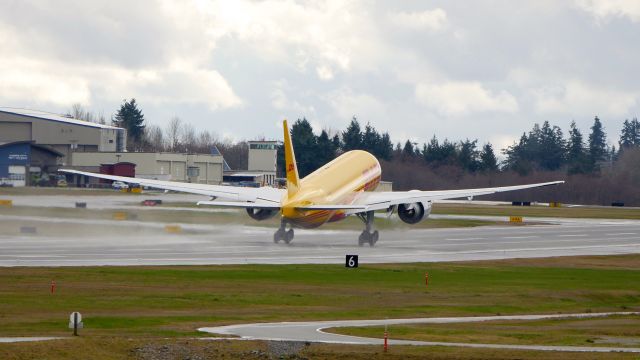 Boeing 777-200 (N774CK) - CKS9774 on rotation from Rwy 16R to begin its delivery flight to KOSC on 3.3.20. (B777-F / ln 1646 / cn 66084).