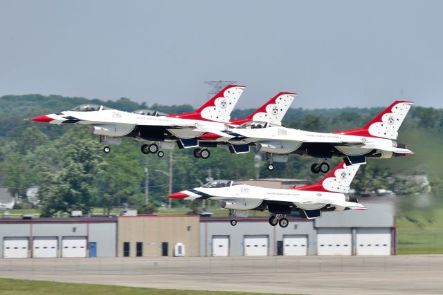 Lockheed F-16 Fighting Falcon — - Race day departing 23-R for flyover of Indianapolis Motor Speedway.