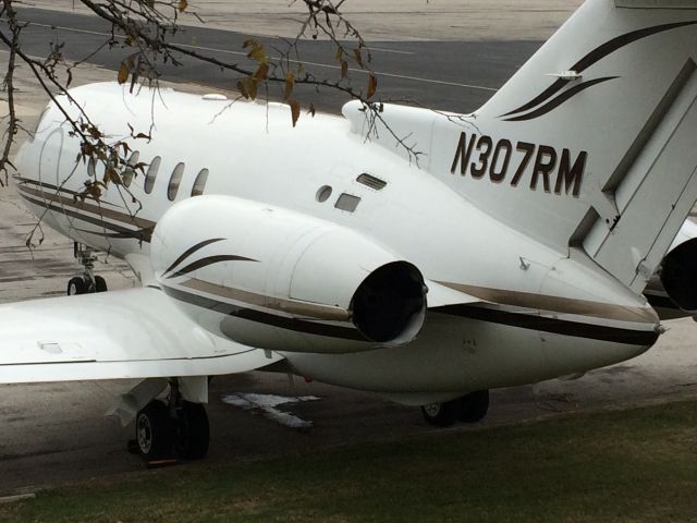 Hawker 800 (N307RM) - Up against the fence