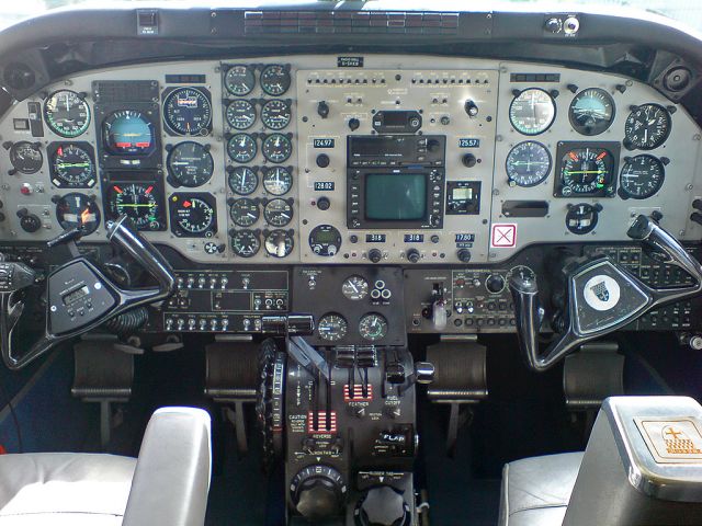 Beechcraft King Air 90 (D-IKES) - The cockpit of 16 years flying in europe.