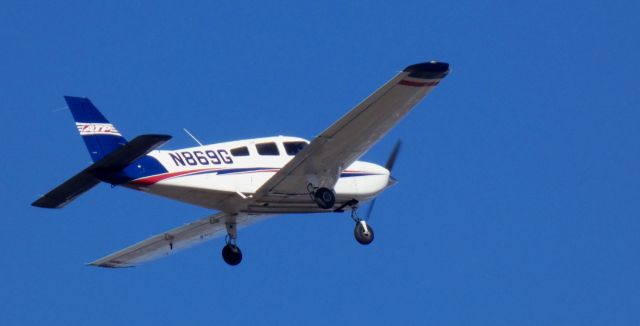 Piper Cherokee (N869G) - Shortly after departure is this Piper PA-28-181 Cheokee Archer TX in the Winter of 2024.