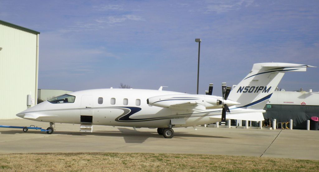 Piaggio P.180 Avanti (N501PM) - Piaggio Avanti N501PM at the fuel pumps of Nebrig Associates, KDTO.  Completion Center for Piaggio Aero is Denton, Texas (KDTO). For more info, see Ciao Avanti at: http://www.planeandpilotmag.com/aircraft/pilot-reports/piaggio-aero/ciao-avanti.html?tmpl=component&print=1&page=