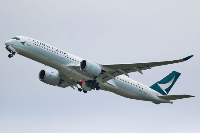 Airbus A350-900 (B-LRA) - CPA216 climbing after a 23R departure from MAN.  Cathay Pacific are one of 3 A350 operators to Manchester along with Singapore Airlines and Qatar Airways.