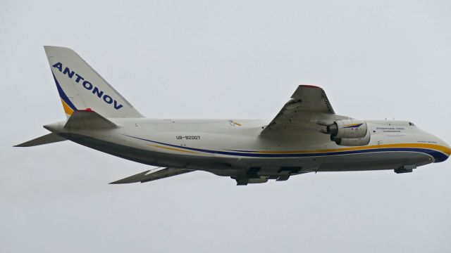 Antonov An-12 (UR-82007) - Retracting landing gear after departure on runway 16 on 4th Feb 2017.