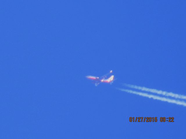 Boeing 737-700 (N551WN) - Southwest Airlines flight 598 from SDF to PHX over Southeastern Kansas at 38,000 feet.