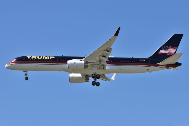 Boeing 757-200 (N757AF) - Love him or hate him, he has one sweet ride. Shown here landing 23-R on 04-14-23 to speak at the NRA convention in downtown Indianapolis. Last time he spoke here at the NRA convention on 04-26-19 he was in AF1.!