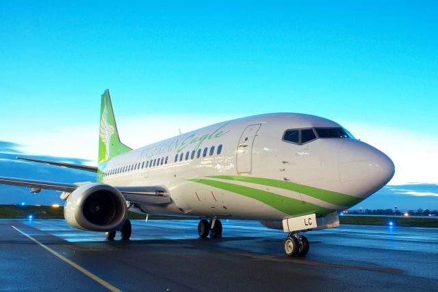 Boeing 737-500 (5N-BLC) - Never airborned livery because of wrong tint of green paint supply.