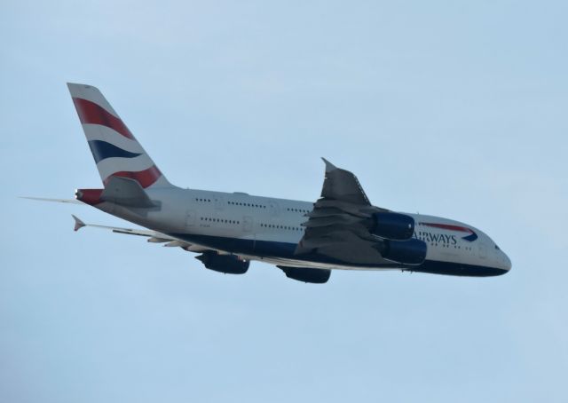 Airbus A380-800 (G-XLEA) - Minutes from landing, winter 2019.