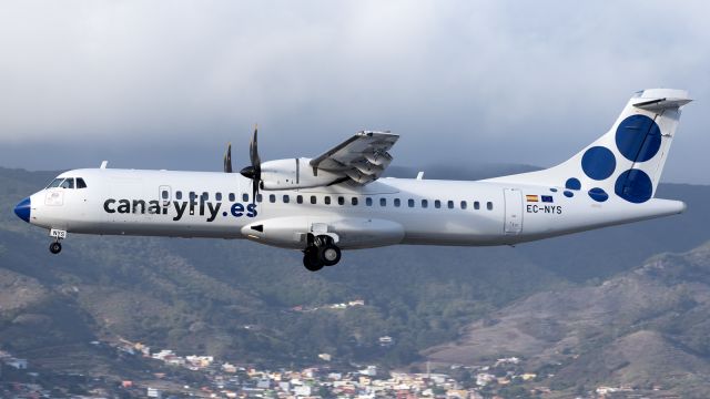 Aerospatiale ATR-72-500 (EC-NYS) - Tenerife Norte - Los Rodeos (TFN / GCXO) - Spainbr /br /Photo taken: September 17, 2023br /br /Operator: Canaryflybr /Type: ATR 72-500br /Registration: EC-NYSbr /Serial: 785br / br /Category: Civil Aircraft - Airliner