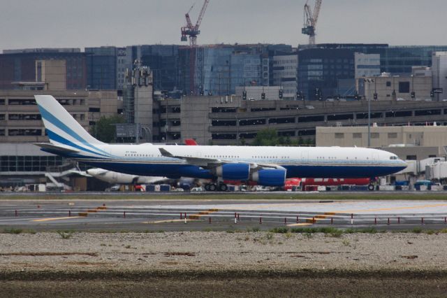 Airbus A340-500 (VP-BMS) - Las Vegas Sands Hotel A340 arriving to BOS on 6/1/22. 