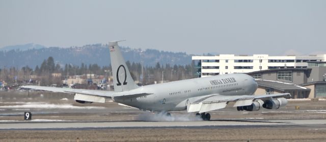 Boeing 707-300 (N707MQ) - Captured on RWY 03 of the beautiful 707 landing at Spokane Int. Airport