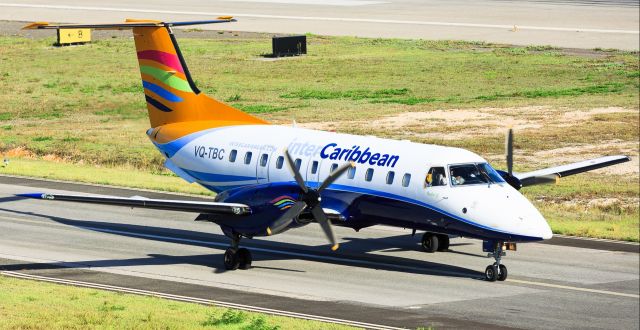 Embraer EMB-120 Brasilia (VQ-TBC) - InterCaribbean Express airways taxing for take off at TNCM St Maarten.