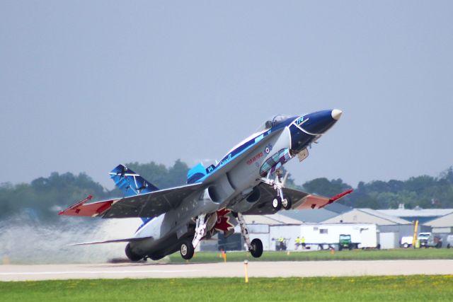 18-8774 — - Thrilling short field take-off by RCAF CF-18 Demo Pilot during EAA AirVenture. 