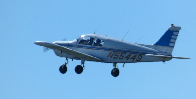 Piper Cherokee (N55449) - Shortly after departure is this 1973 Piper Cherokee PA-28-140 from the Spring of 2022.