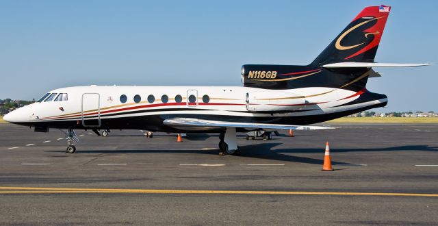 Dassault Falcon 50 (N116GB) - Artsy and colorful Falcon 50 @ KBOS Logan Airport Boston, Ma 02128