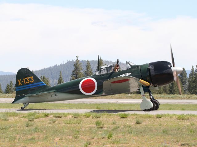 Mitsubishi A6M Zero (N712Z) - Mitsubishi A6M3 Zero, one of only five in flying condition in the world, three of which are in the United States.br /Tahoe-Truckee Air Show - 06/24/23