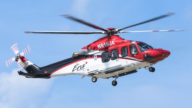 BELL-AGUSTA AB-139 (N819JA) - Era Helicopter N819JA landing at the local helipad of St Maarten.