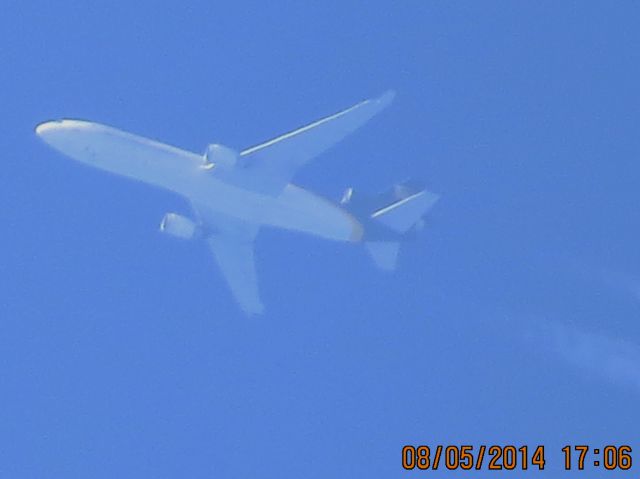 Boeing MD-11 (N257UP) - UPS flight 2964 from SDF to ONT over Southeastern KS (78KS) at 38k feet.