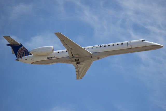 Embraer ERJ-145 (N17560) - Ship 560 departing 21R on 04/12/2015. I have about 10 hours in this particular 145! It was nice to see an old friend while spotting today! 