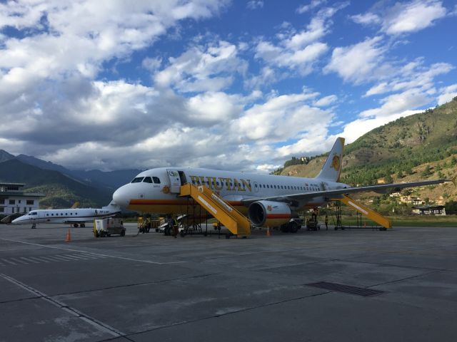 Airbus A319 (A5-BAC) - Bhutan airlines Airbus 319 at Paro Inrernational Airport