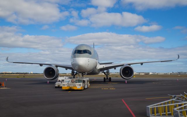 Airbus A350-900 (A7-ALM) - Third time in 2 months that an A350 has been grounded here. At least its a different one each time.