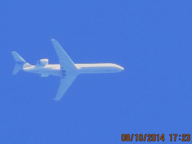 Canadair Regional Jet CRJ-700 (N152GJ) - GoJets flight 3633 from ORD to Tulsa over Southeastern Ks at 28k feet.