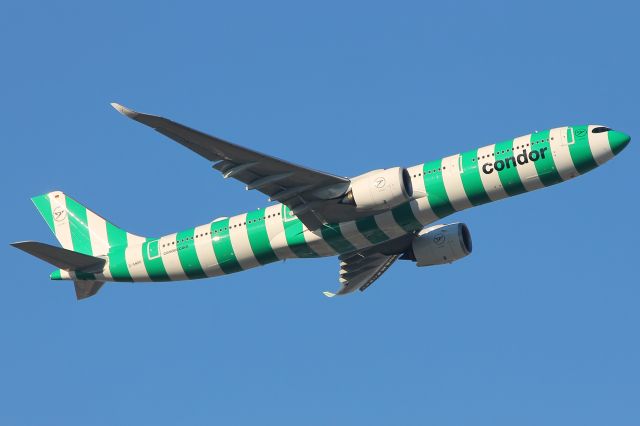 Airbus A330-900 (D-ANRK) - D-ANRK Condor Airbus A330-900 taking off from a freezing cold -6°C Frankfurt on flight DE2254 to Trinidad & Tobago at 12:42 on Tuesday 09/01/24