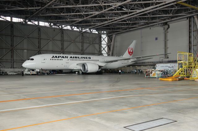 Boeing 787-8 (JA822J) - 羽田JAL整備場見学時の一コマbr /JAL広報部掲載許諾済