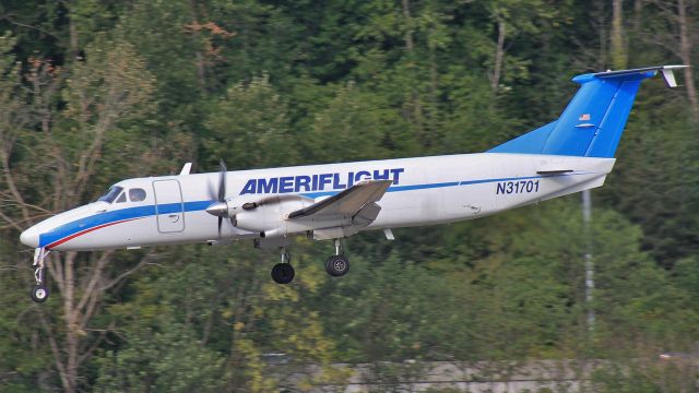 Beechcraft 1900 (N31701) - Landing at Boeing Field, 13 August 2019.